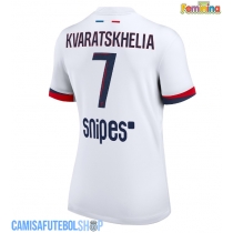 Camisa de time de futebol Paris Saint-Germain Khvicha Kvaratskhelia #7 Replicas 2º Equipamento Feminina 2025-26 Manga Curta